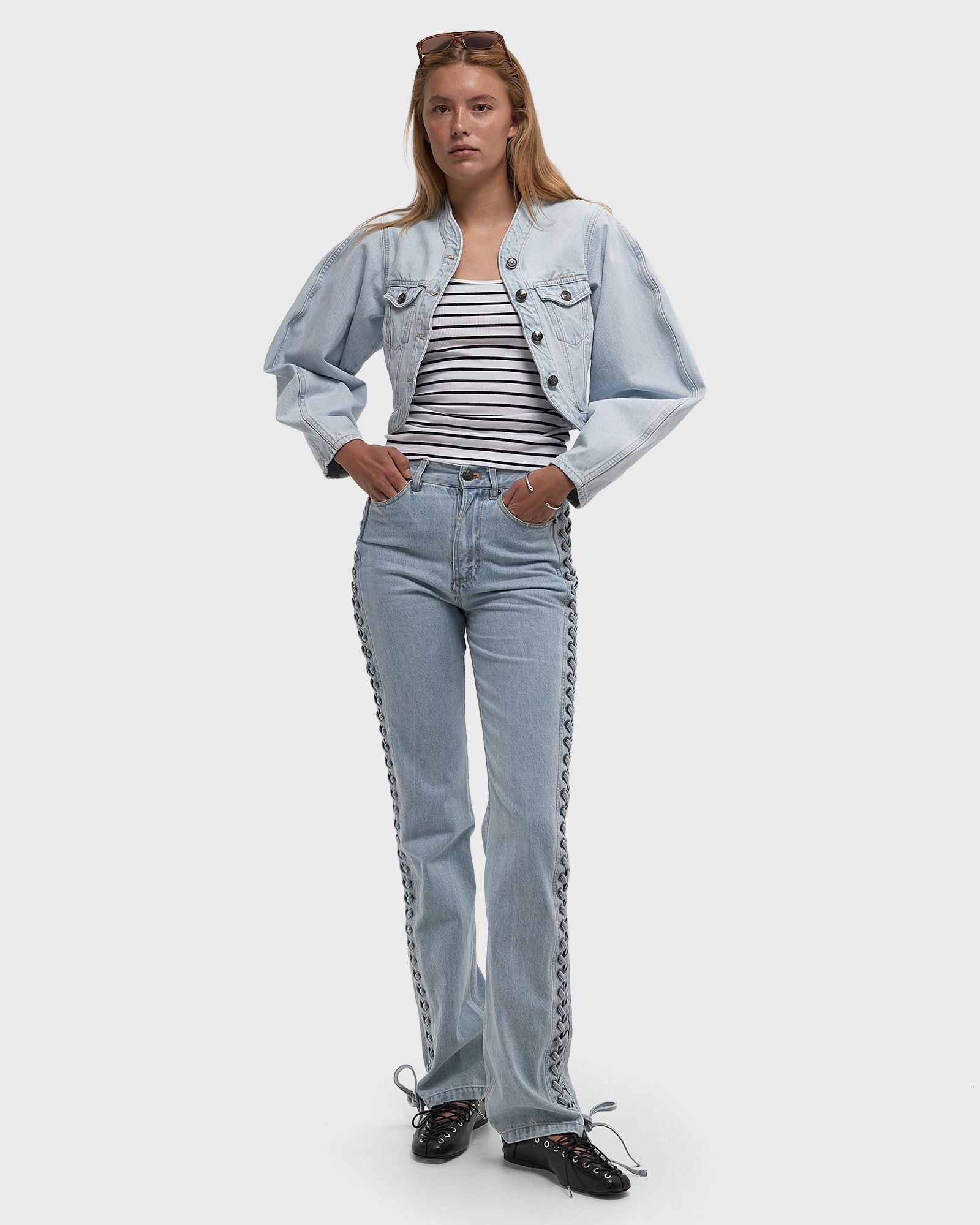 Laced Straight Leg Jeans