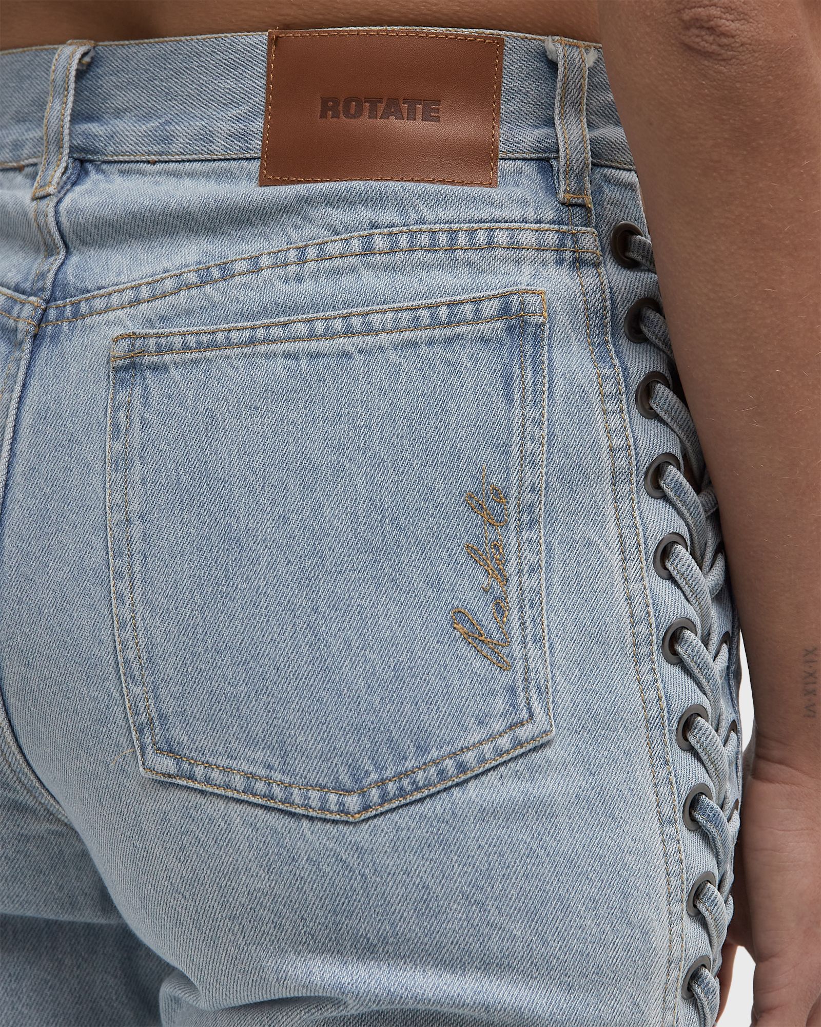 Laced Straight Leg Jeans