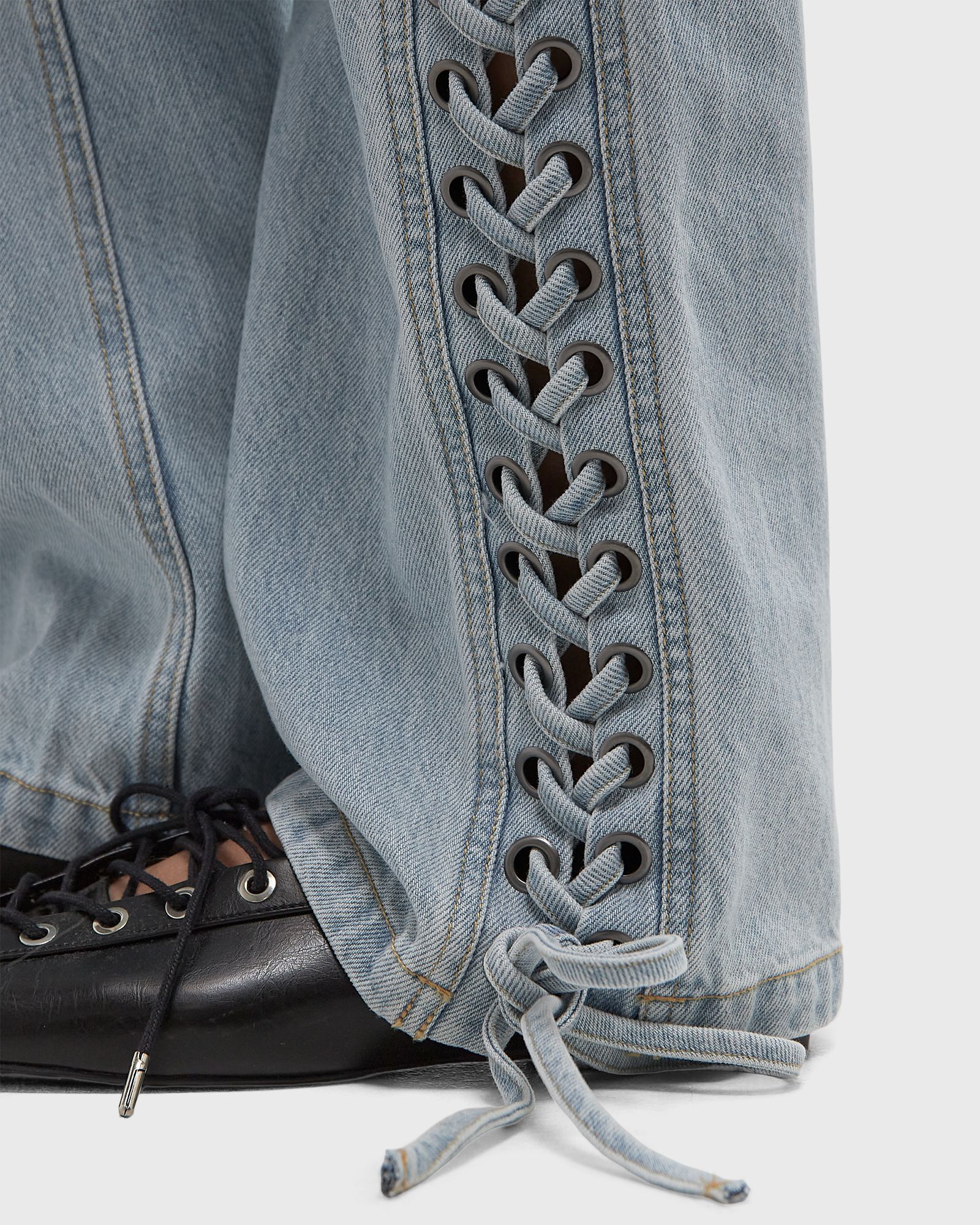 Laced Straight Leg Jeans