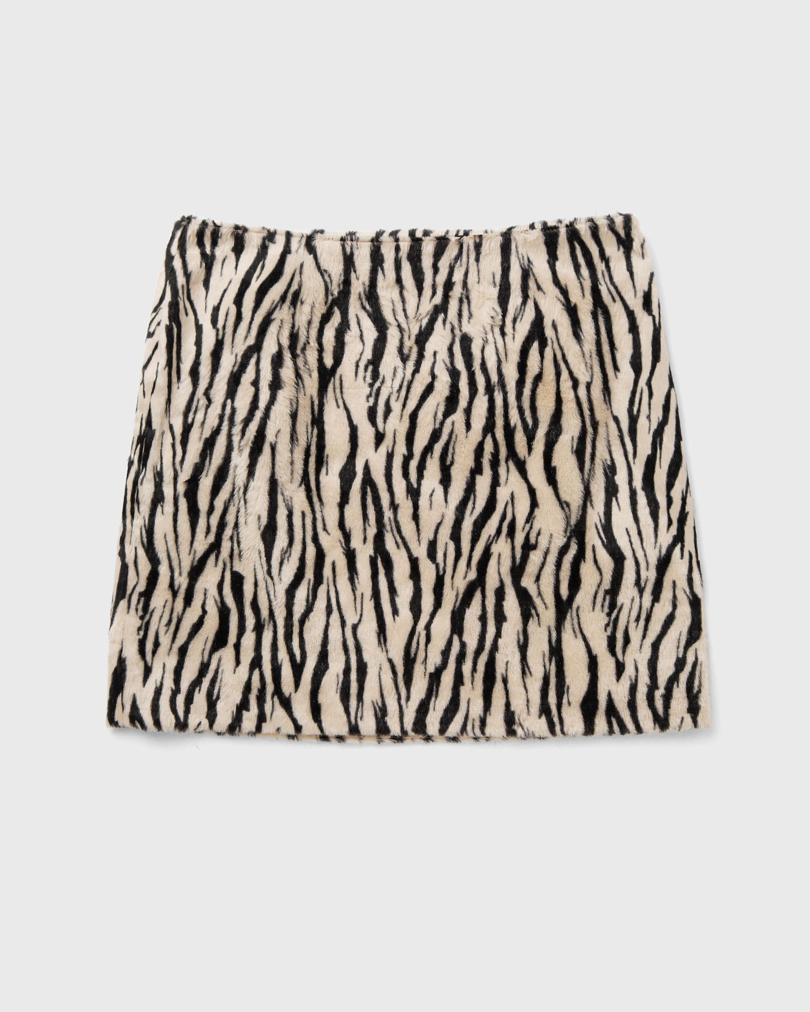 PRINTED FAUX FUR SKIRT