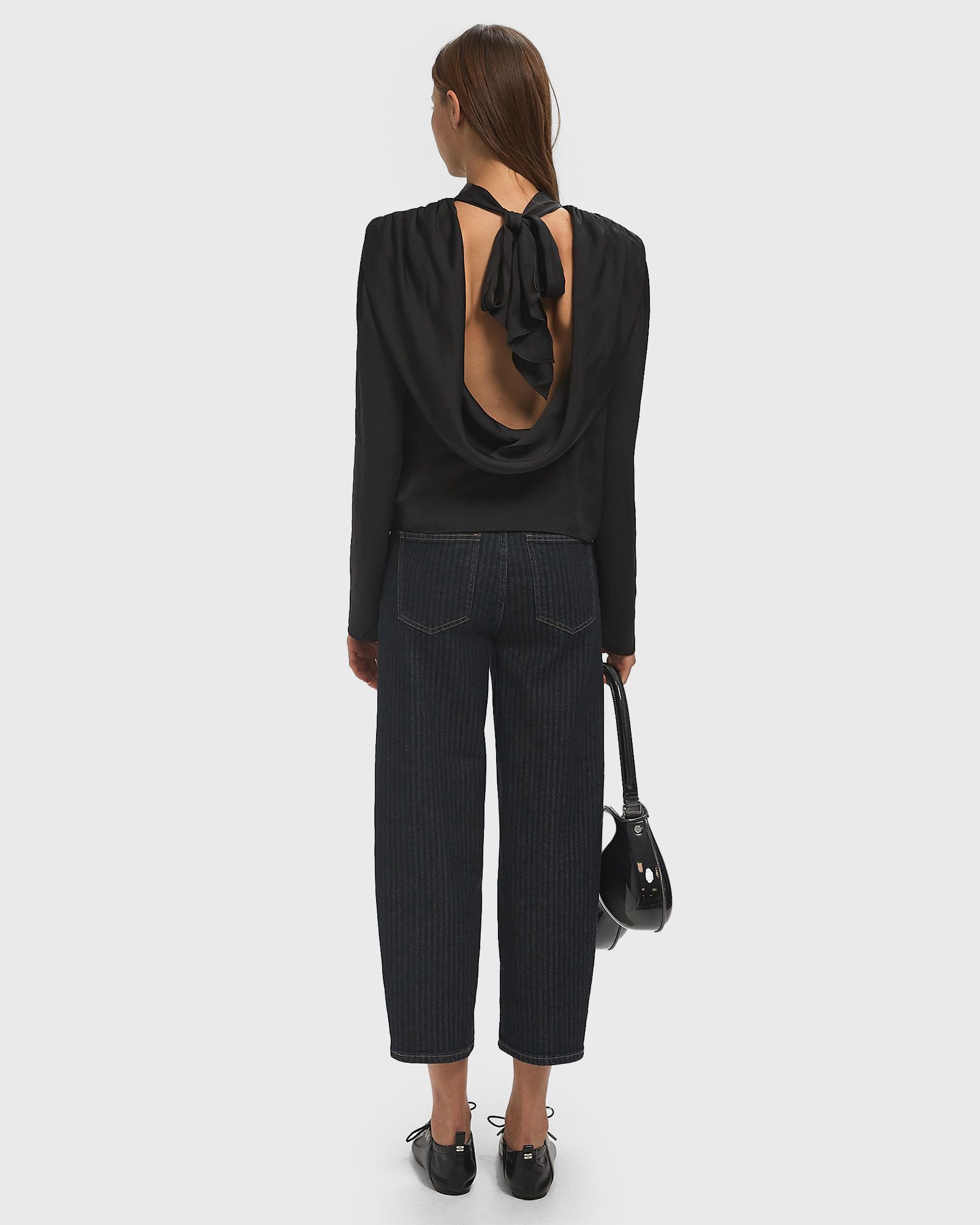 SATIN DRAPY BACK TOP