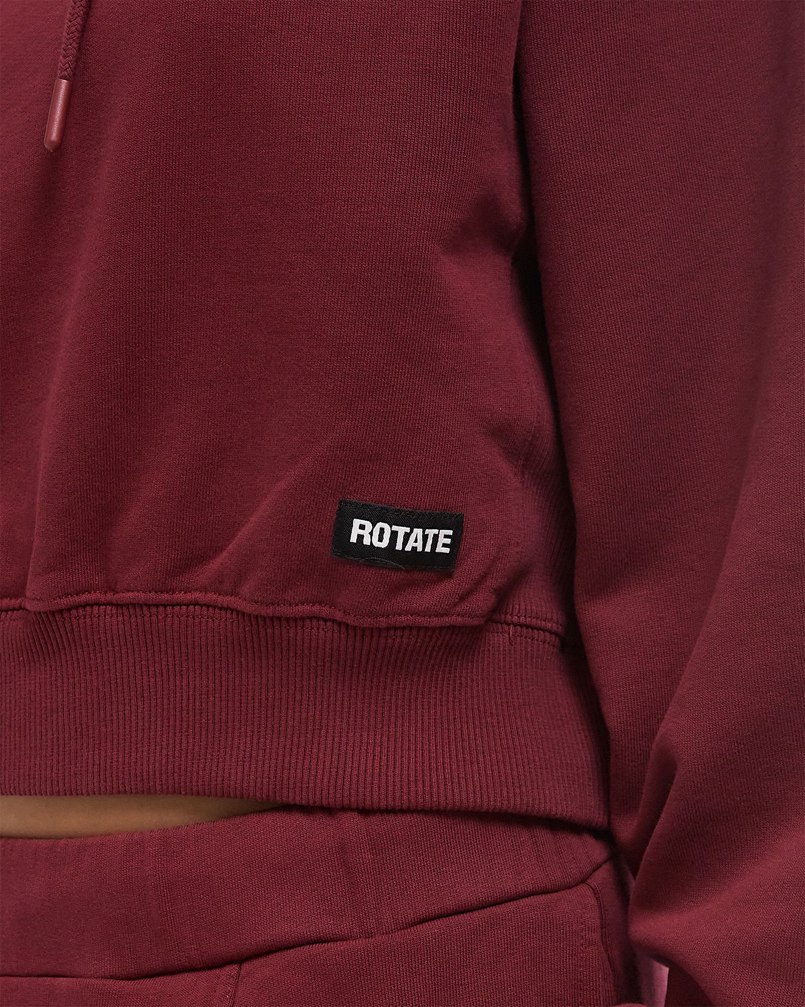 TERRY BACK CROPPED HOODIE