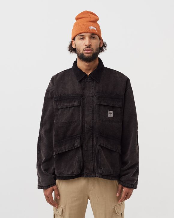 Stussy Washed Canvas Shop Jacket Black - black