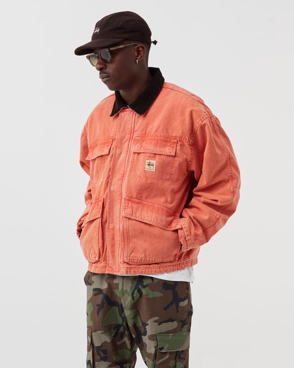 Stussy Washed Canvas Shop Jacket Orange - orange