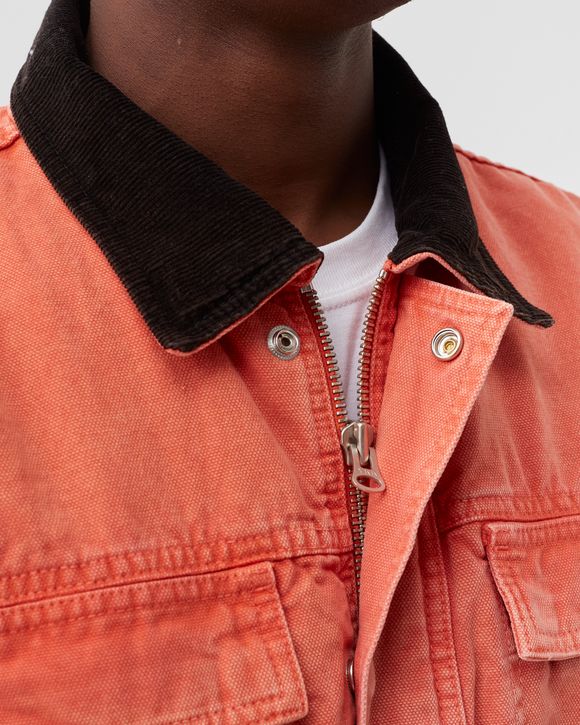 Stussy popular washed canvas jacket orange XL