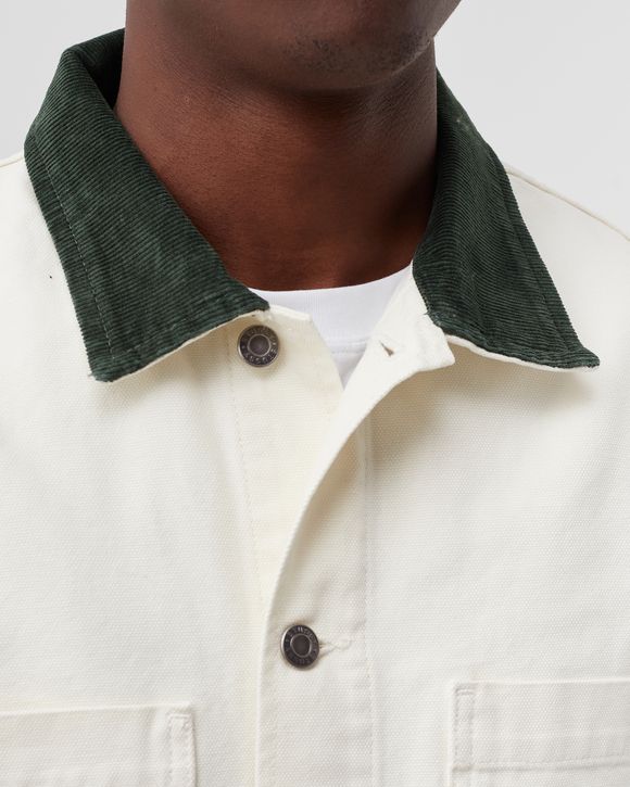 Stussy Cord Collar Canvas Chore Jacket White - bone