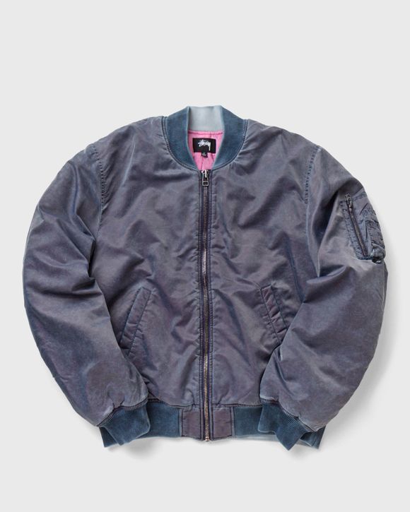 Stussy Dyed Nylon Bomber Jacket Blue - NAVY