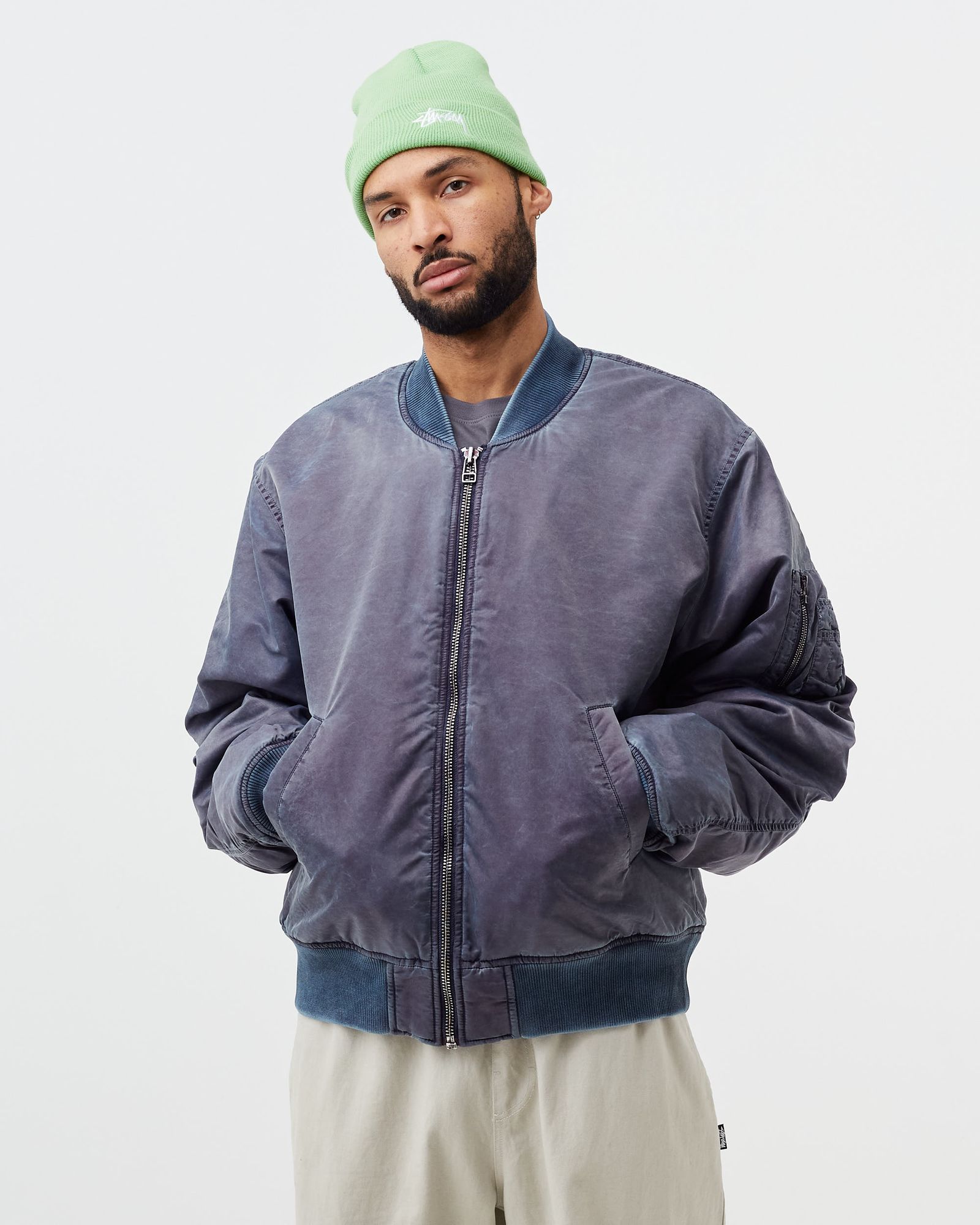 Dyed Nylon Bomber Jacket