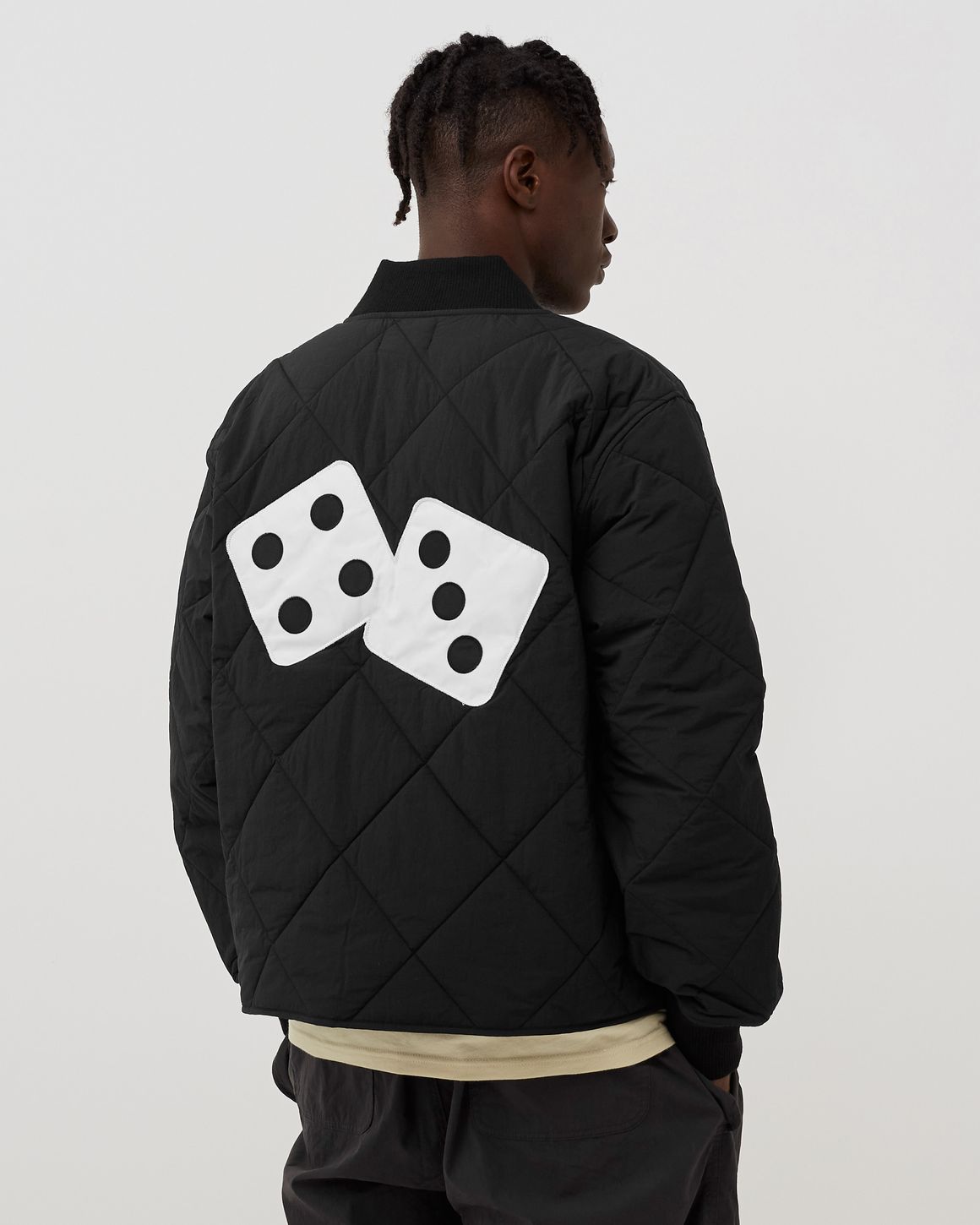 stussy ドミノワッペンスタジャン黒ダイスジャケットキッズにもDominos ドミノワッペンスタジャン黒ダイスジャケットキッズにもDominos stussy