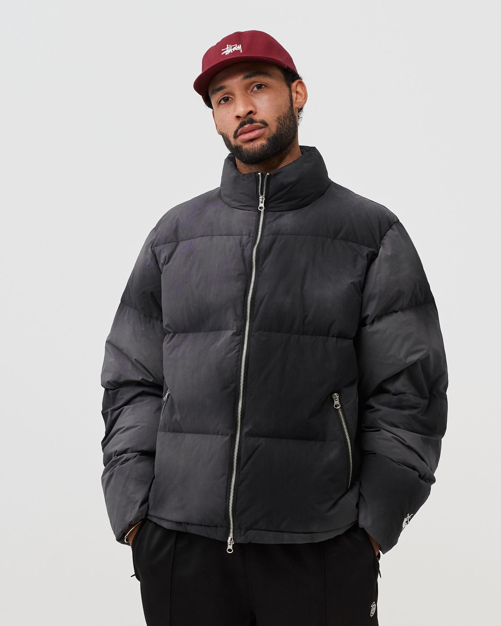 ジャケット・アウター stussy recycled nylon down puffer black Stussy Nylon Down Puffer Black Men's - FW24 - US