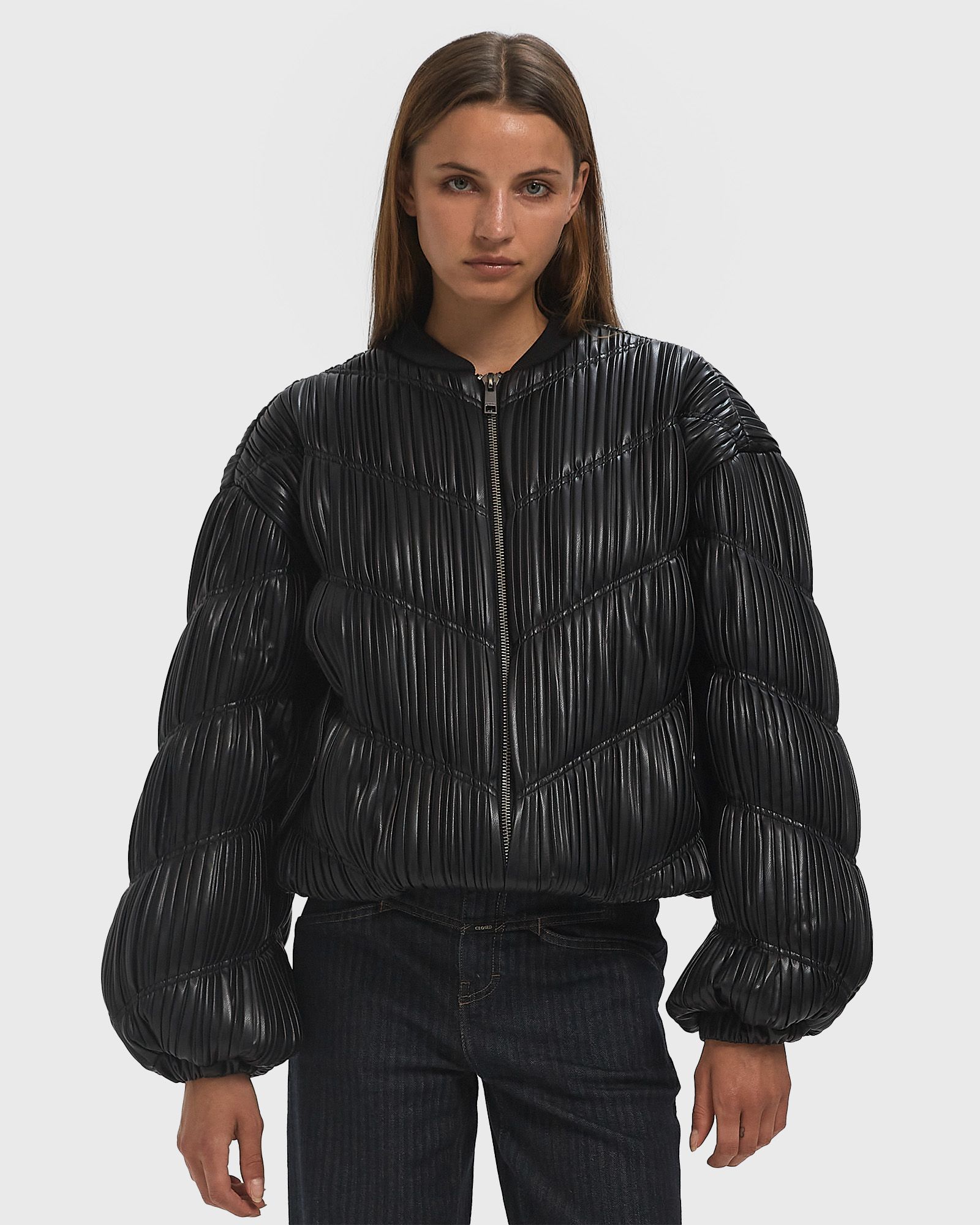 PLEATED BOMBER JACKET