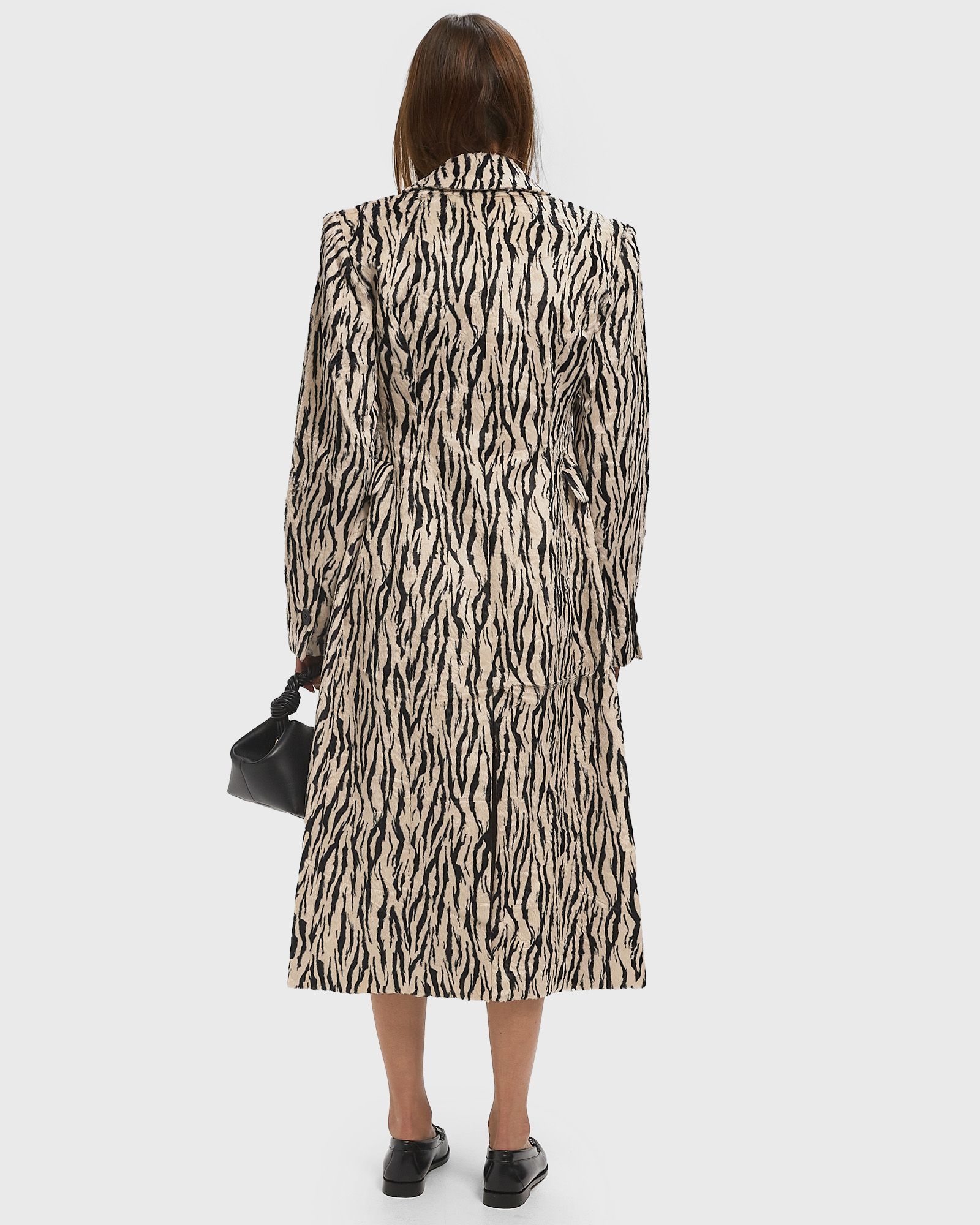 PRINTED FAUX FUR COAT