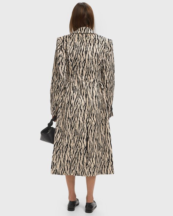 PRINTED FAUX FUR COAT