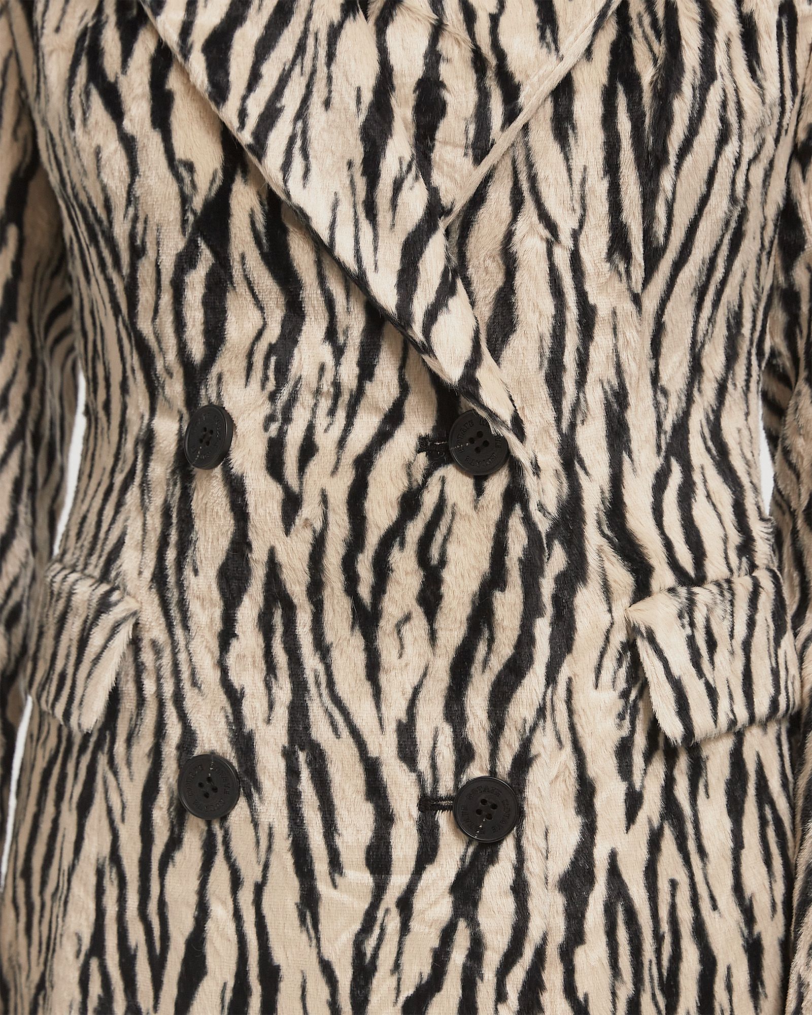 PRINTED FAUX FUR COAT