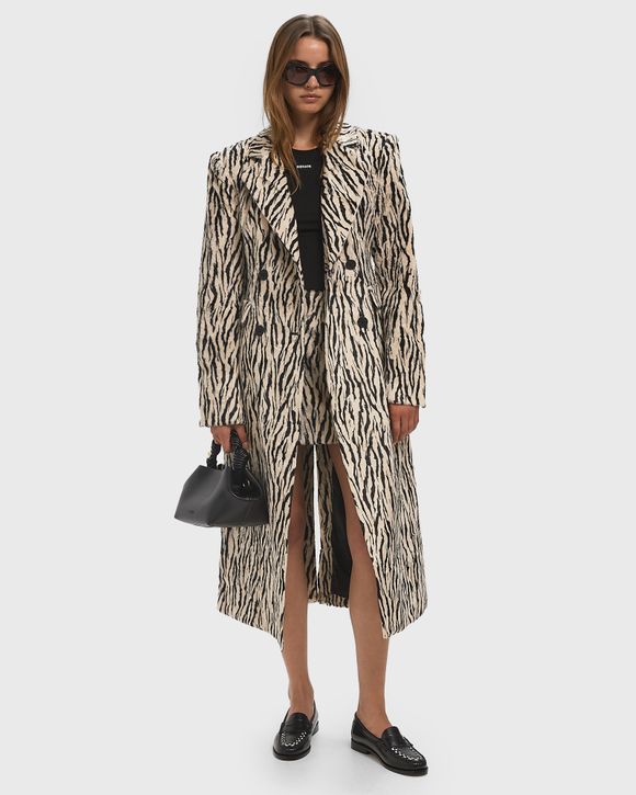 ムートン・ファーコート ROTATE BIRGER CHRISTENSEN PRINTED FAUX FUR COAT ROTATE Birger Christensen PRINTED FAUX FUR COAT Black/White
