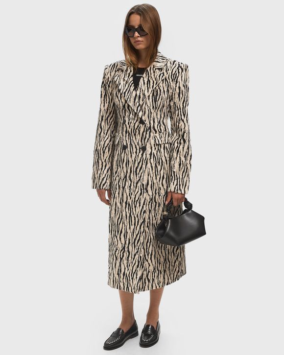 PRINTED FAUX FUR COAT