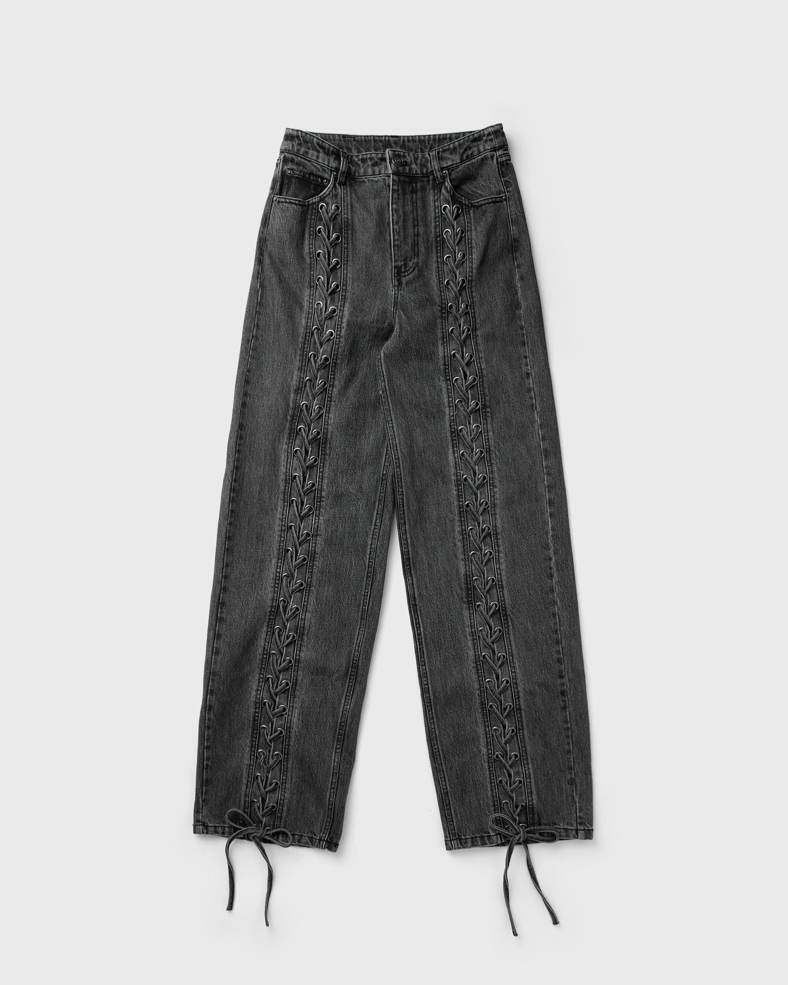 DENIM LACED LEG PANTS