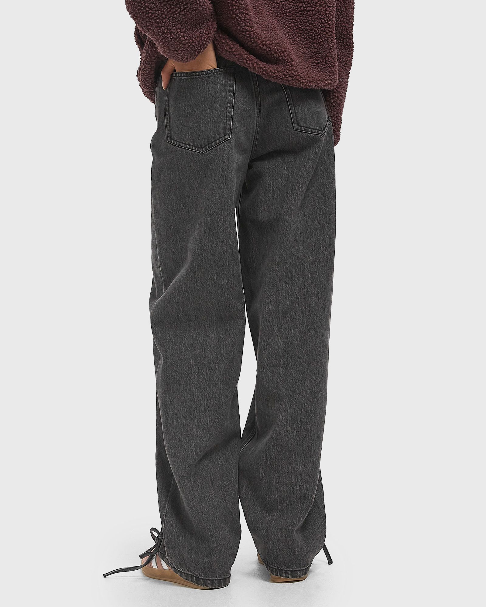 DENIM LACED LEG PANTS