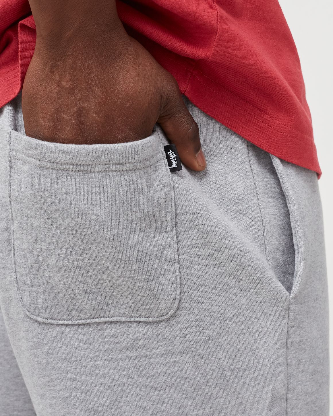 Stussy Stock Logo Pantalón Deportivo Gris (Estilo Urbano)