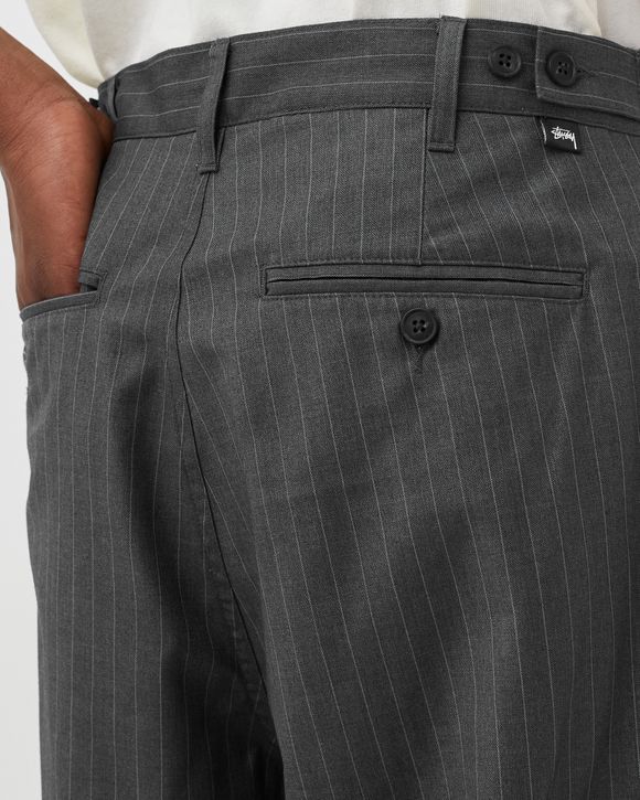 Stussy Striped Volume Pleated Trouser Grey - grey