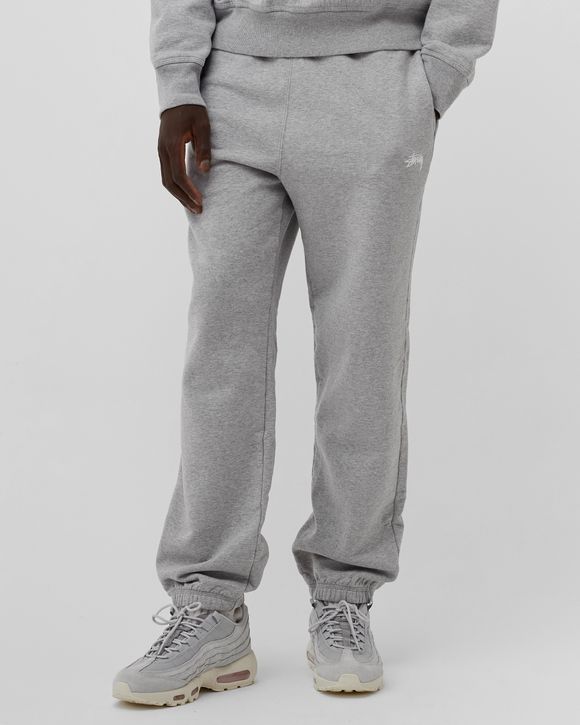 STUSSY STOCK LOGO SWEATPANT Grey-オンシームサイドポケット