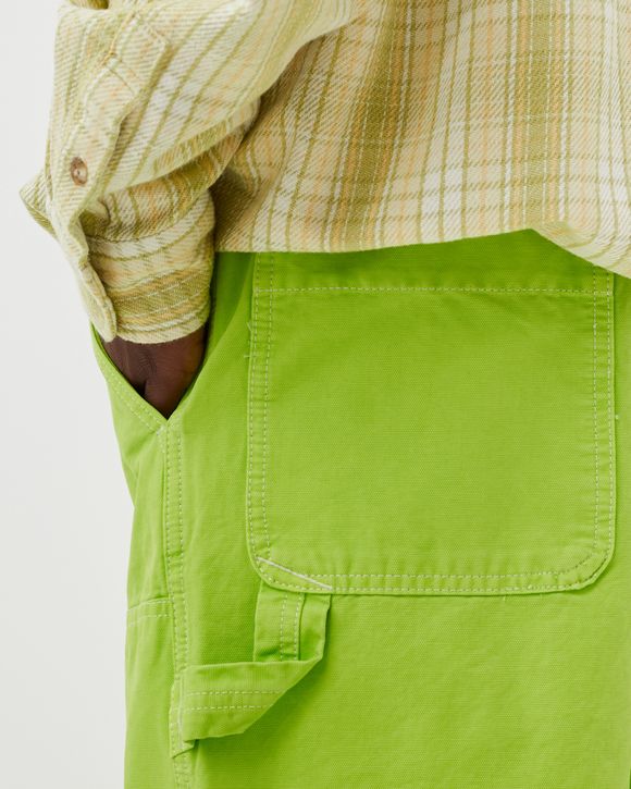 Stussy Dyed Canvas Work Pant Green - NEON