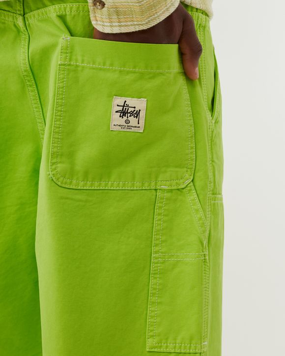 Stussy Dyed Canvas Work Pant Green - NEON