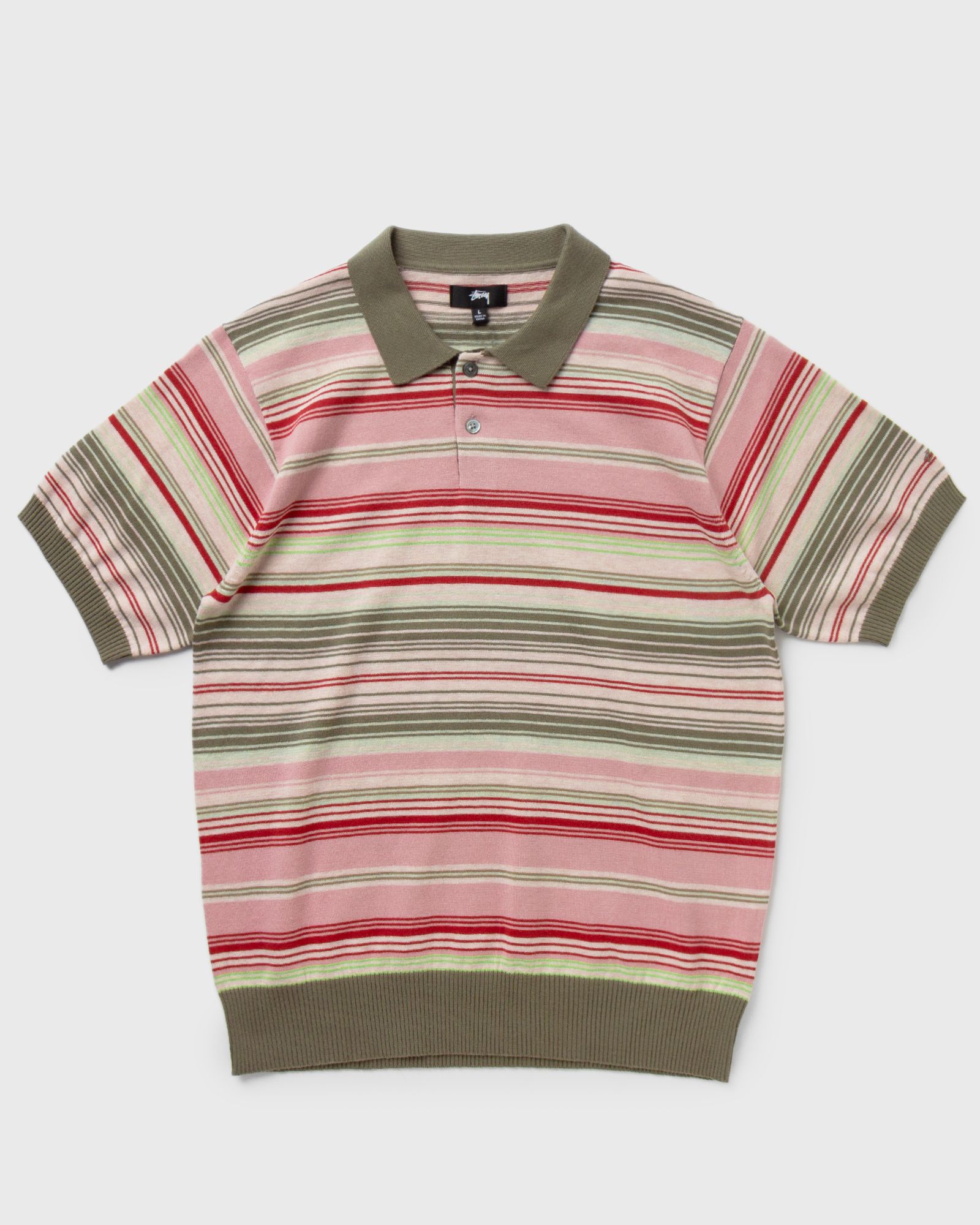 Stussy Knit Stripe Polo Green | BSTN Store
