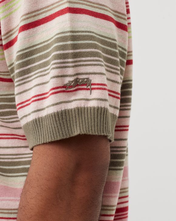 Stussy Knit Stripe Polo Green | BSTN Store