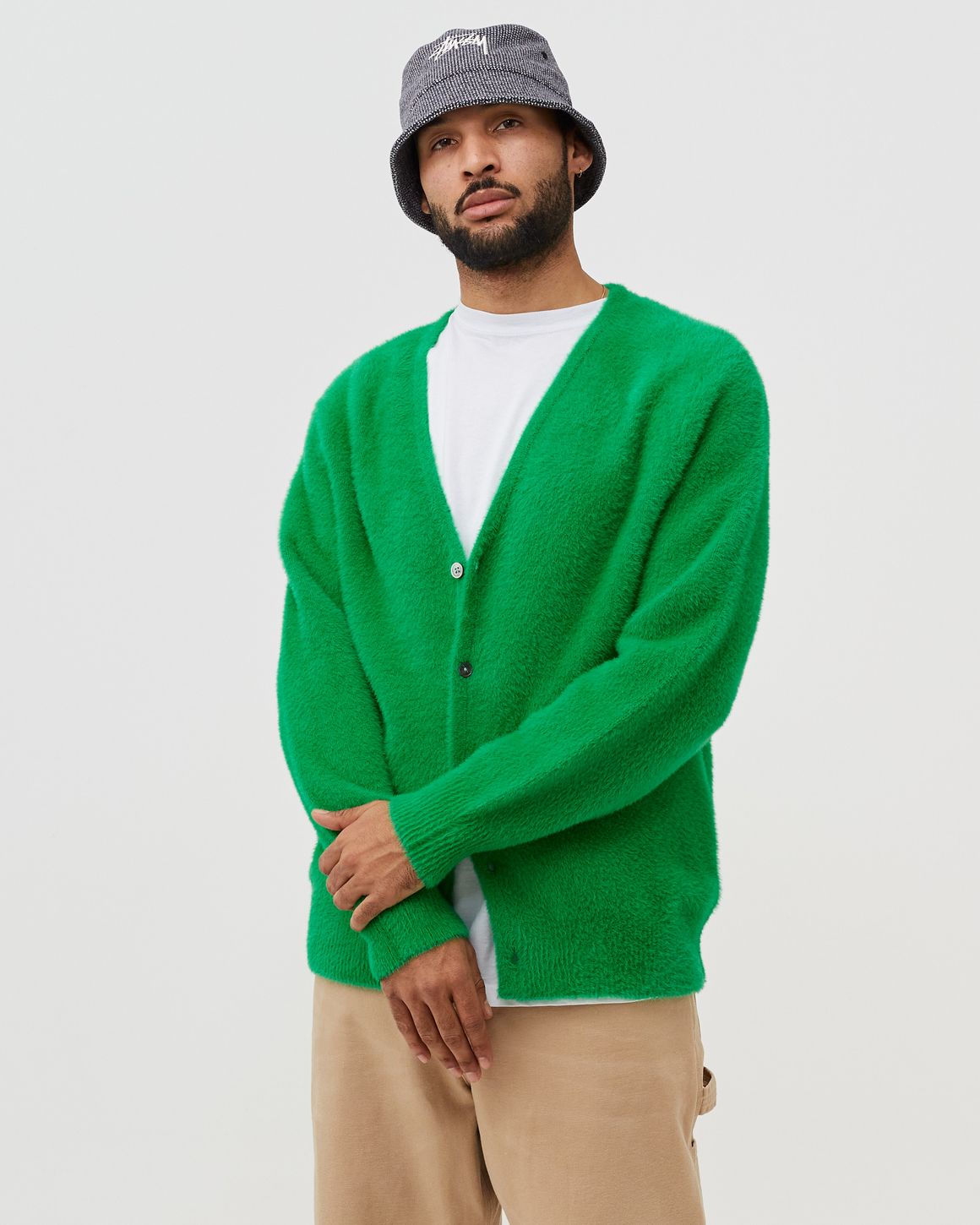 L GAUGE 緑 LOOSE CARDIGAN Stussy