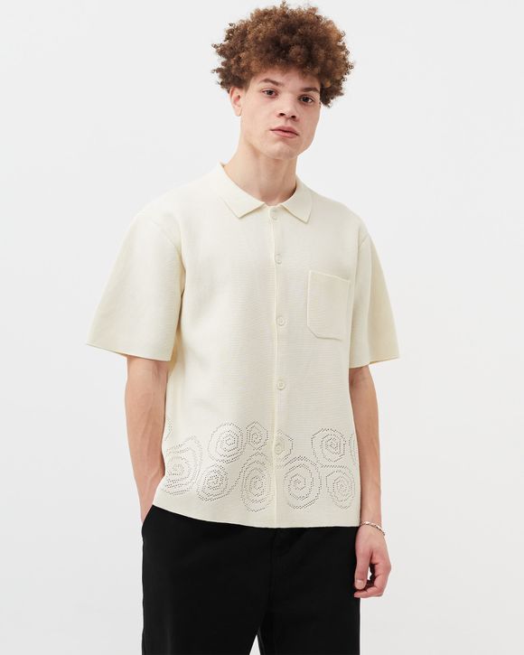 Norse Store  Shipping Worldwide - Stüssy Perforated Swirl Knit Shirt -  Natural