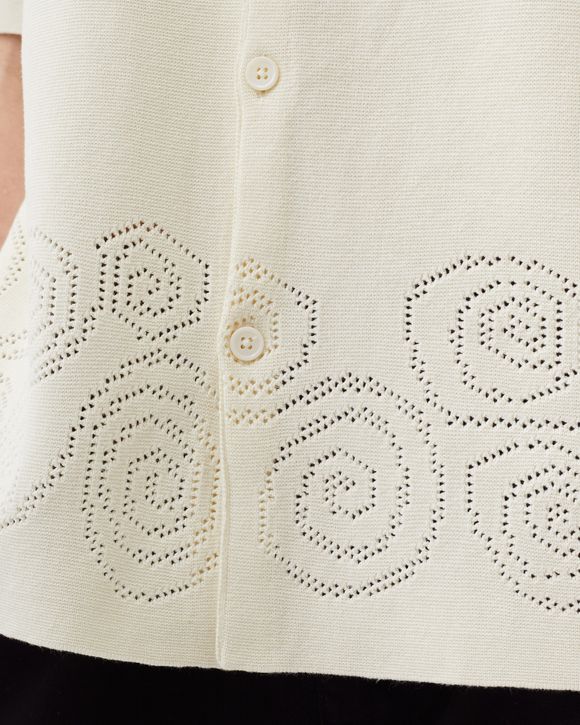 Stussy Perforated Swirl Knit Shirt Multi - Natural