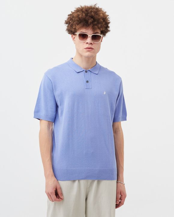 Stussy Classic SS Polo Sweater Blue - blue