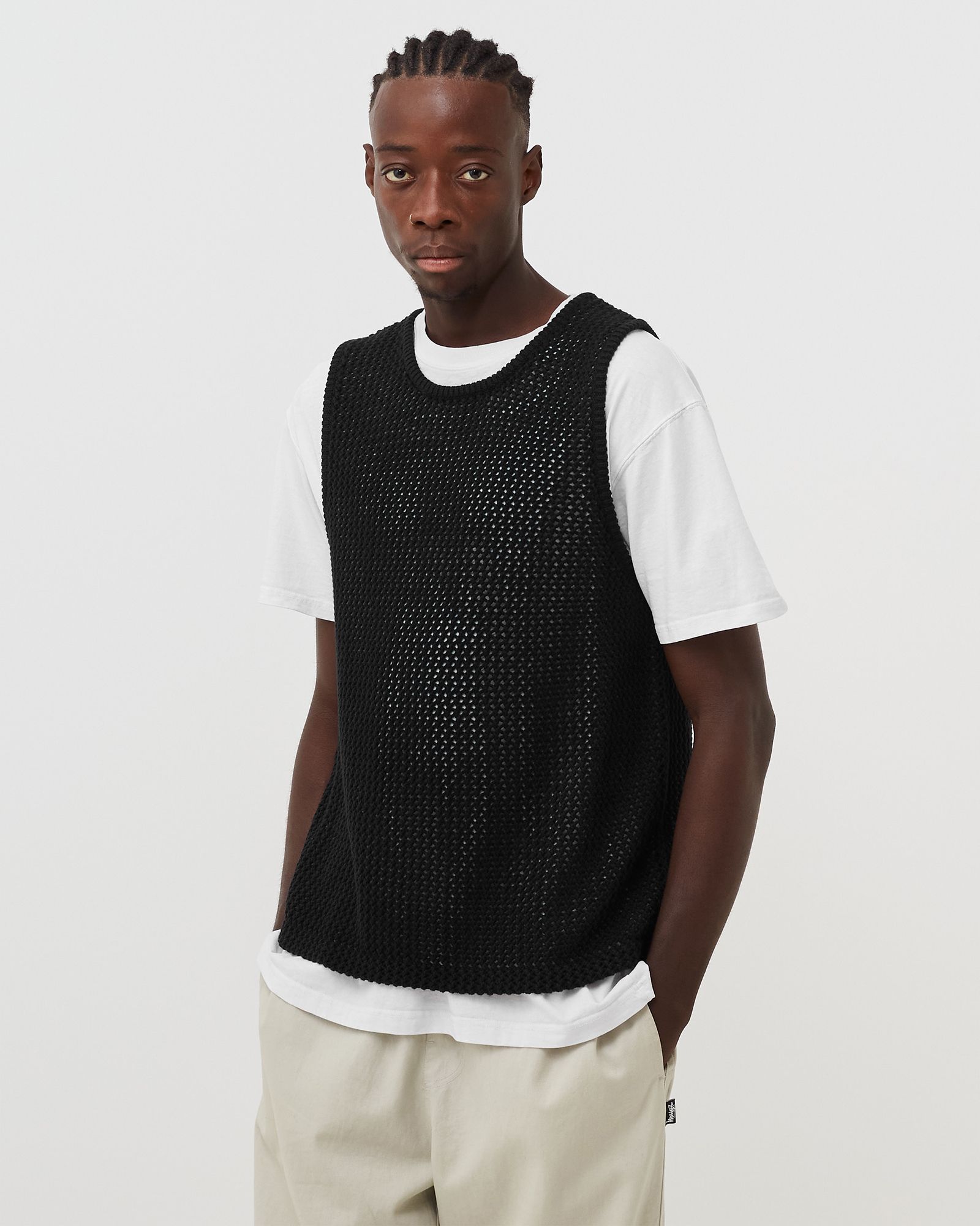 Stussy O'Dyed Mesh Tank Black | BSTN Store