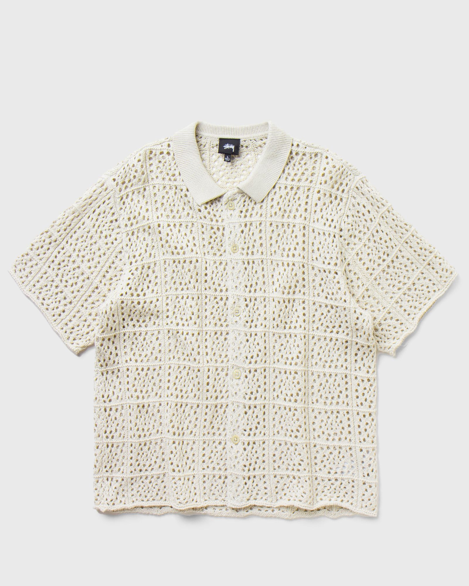 トップス Stussy crochet knit shirts NEW Stussy Crochet Knit Shirt Natural Cotton short sleeve XL