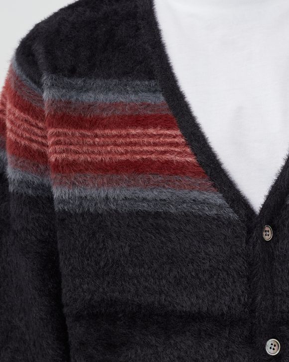 S STUSSY STRIPE SHAGGY CARDIGAN カーディガン-