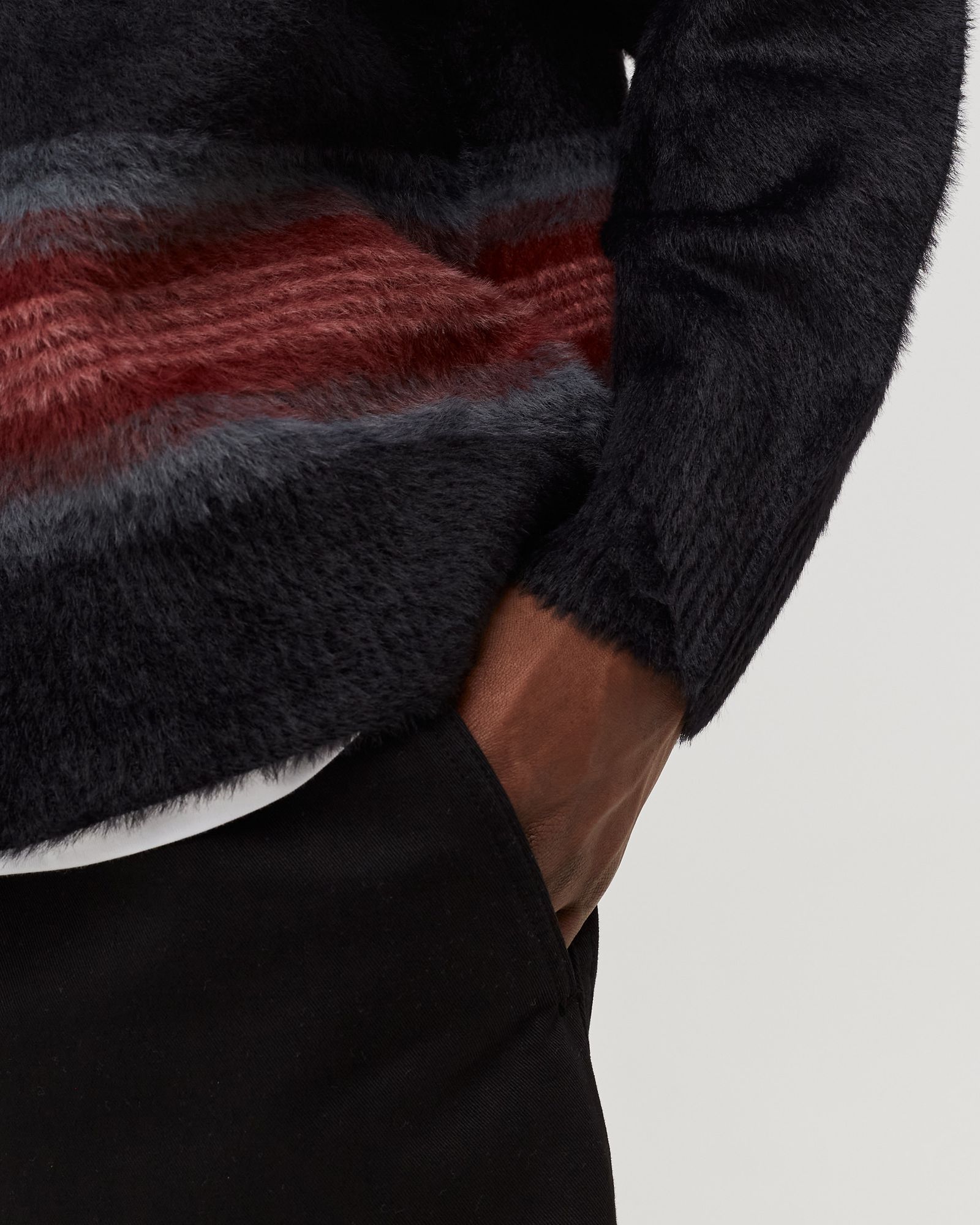 Stripe Shaggy Cardigan