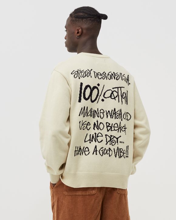 wtaps【即完品】Stussy Care Label Sweater ナチュラル