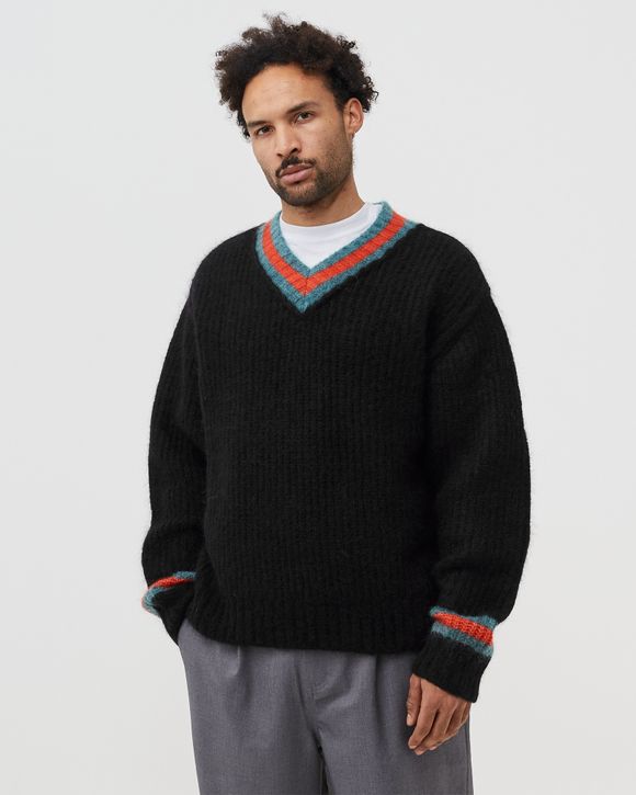 くすみ水色 stussy mohair tennis sweater モヘア ニット