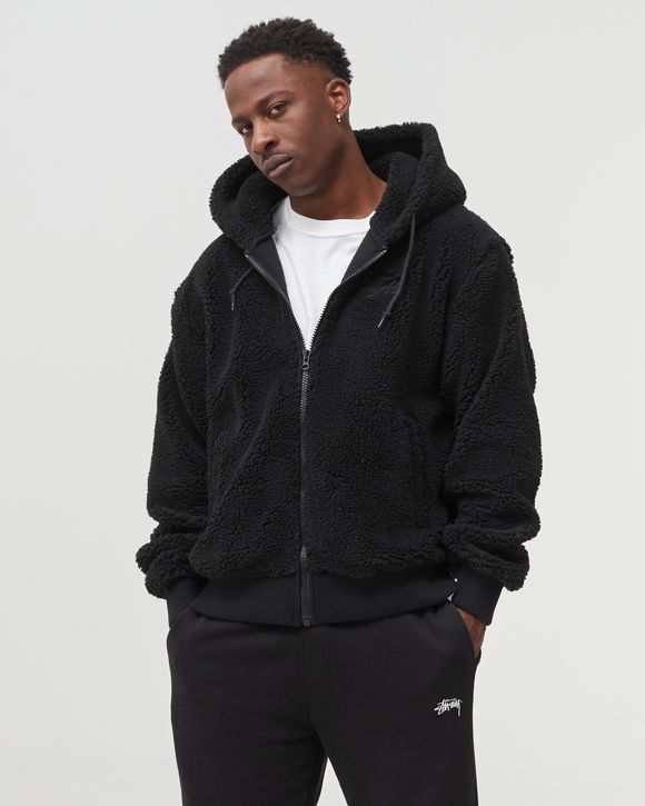 Stussy Sherpa Zip Hoodie Black - black