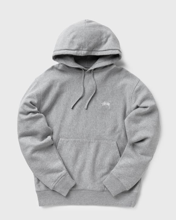 Stussy Stock Logo Hoodie Grey - grey heather