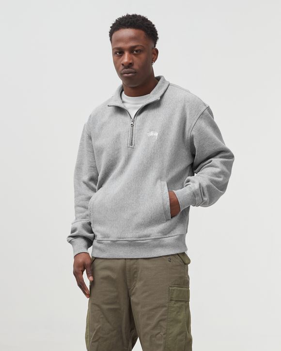 Stussy Stock Logo Mock Grey - grey heather