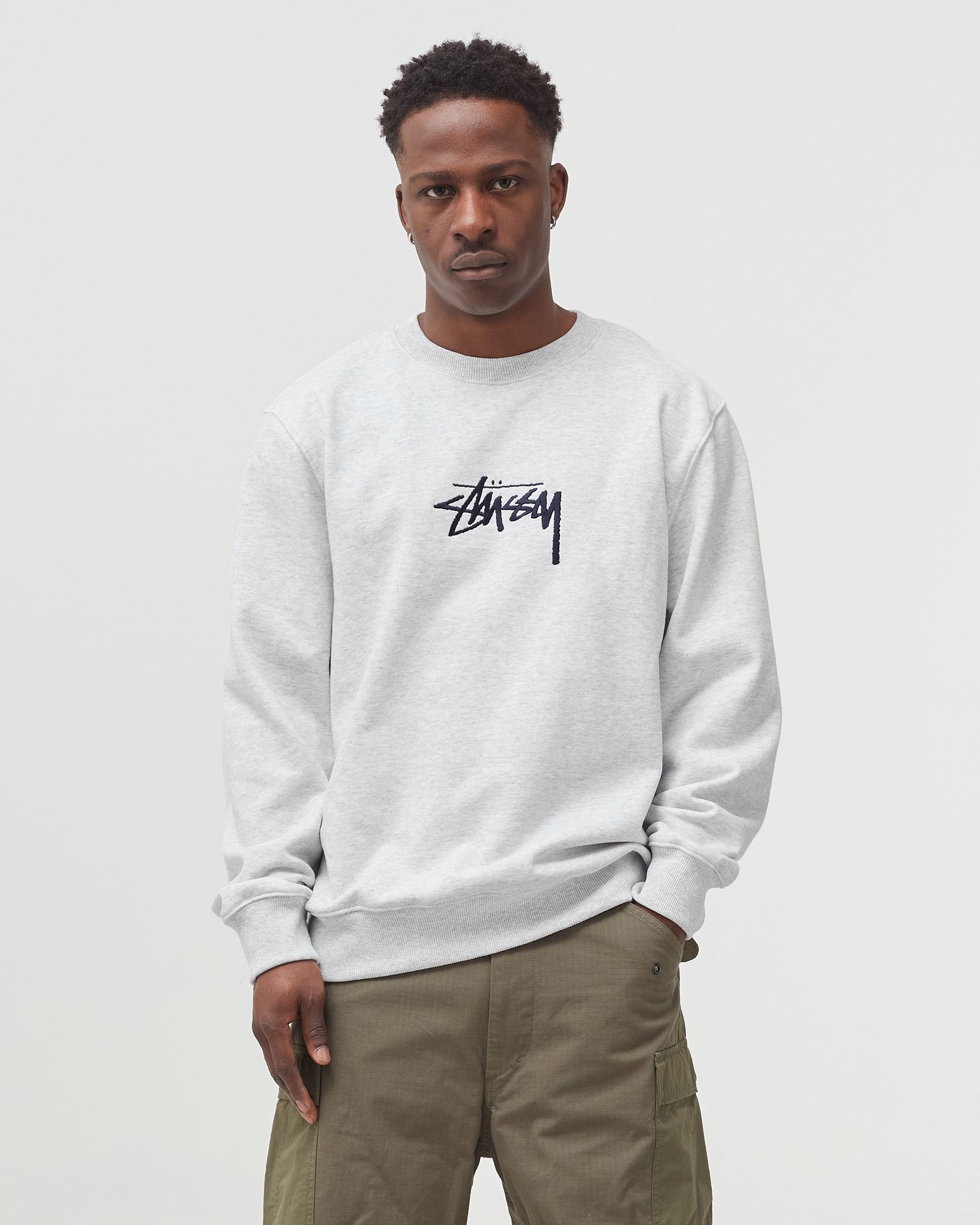 STOCK EMBROIDERED CREW SWEATSHIRT