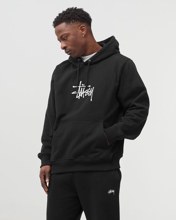 Stussy STOCK LOGO EMBROIDERED HOODIE Black | BSTN Store