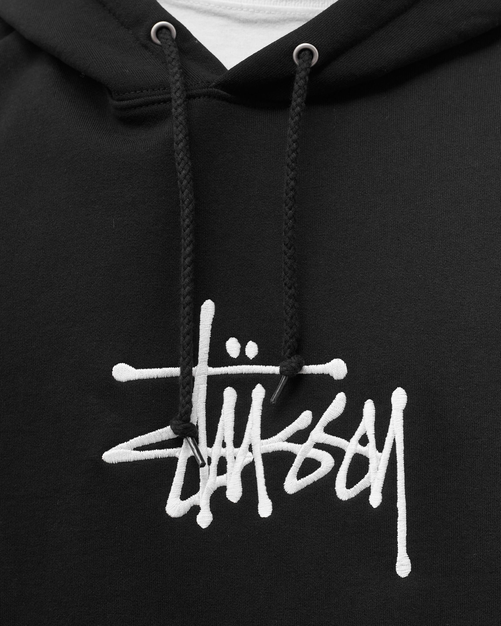 Stussy STOCK LOGO EMBROIDERED HOODIE Black | BSTN Store
