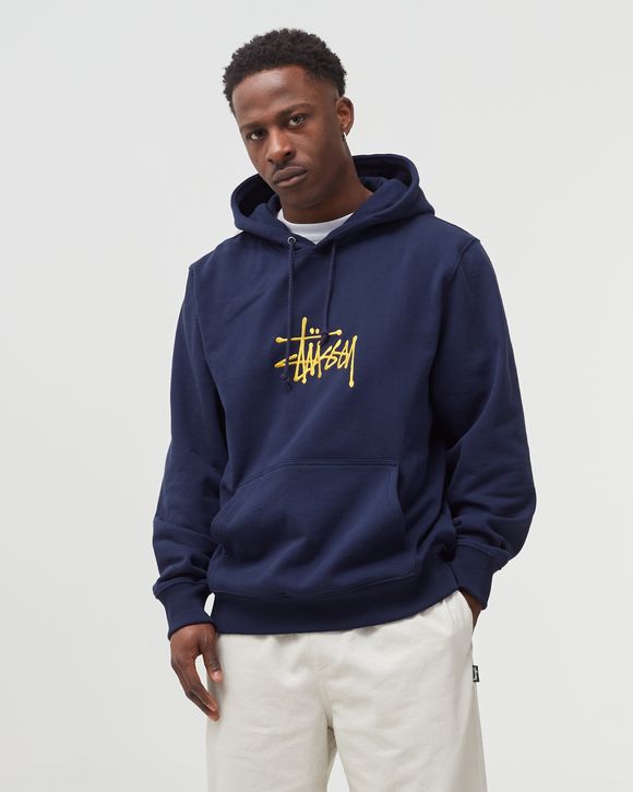 Stussy Stock Logo Embroidered Hoodie Blue | BSTN Store