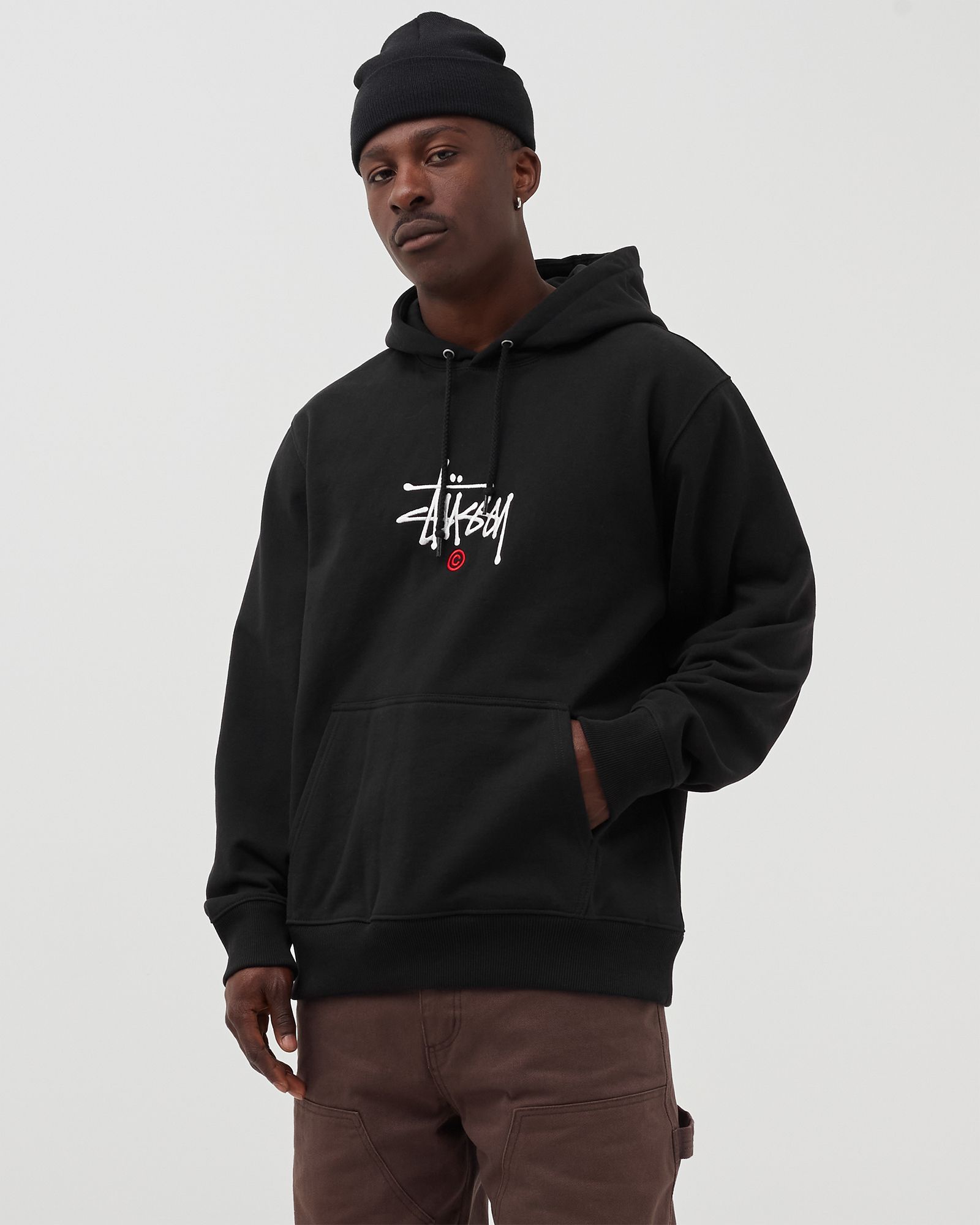 STUSSY COPYRIGHT EMBROIDERED HOODIE