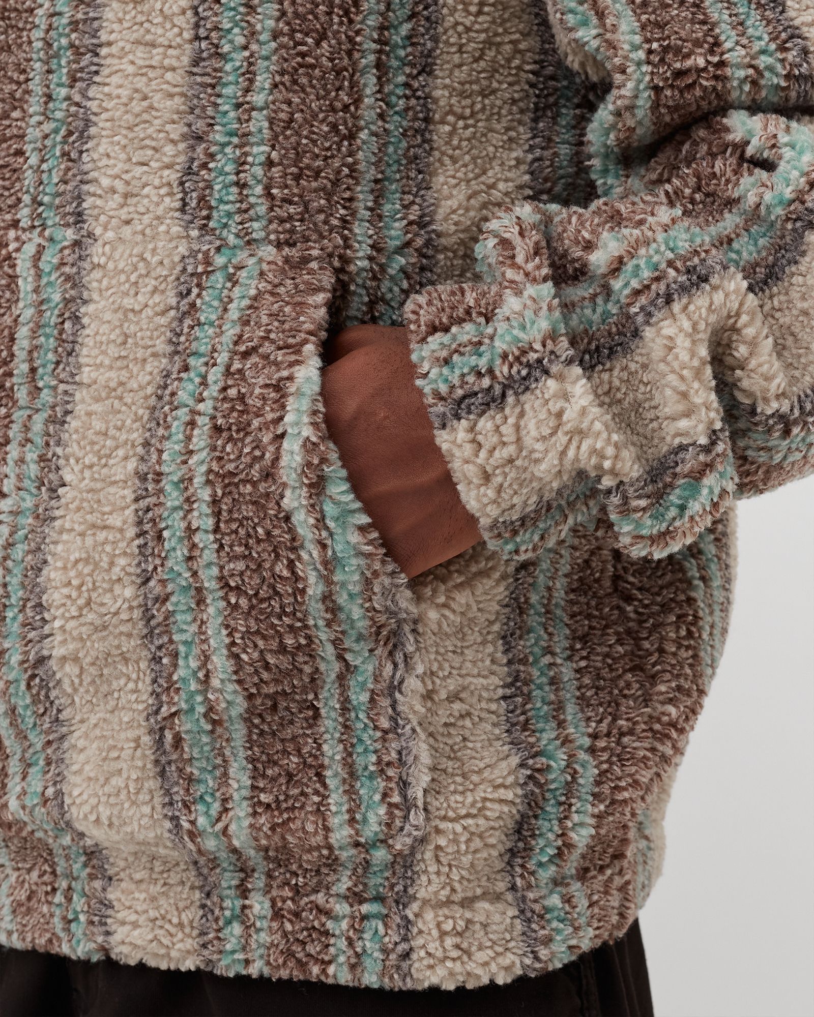 Stripe Sherpa Hoodie