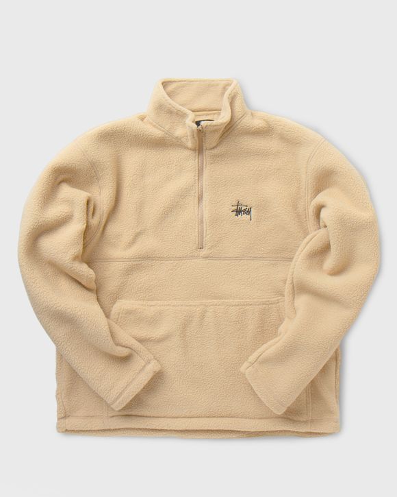 Half Zip Mock Neck Sweater - beige