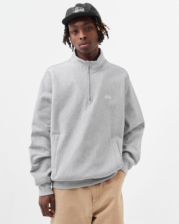 Stussy Stock Logo Mock Grey - GREY HEATHER